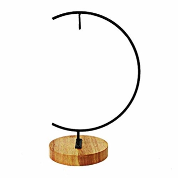 Fosinz Ornament Display Stand - Holz Eisen Hängende Stand Pflanzen Halter für hängende Glas Globe Air Plant Terrarium, Ball, Christbaumkugel & Home Wedding Dekoration (Wood 2 Pack) - 2