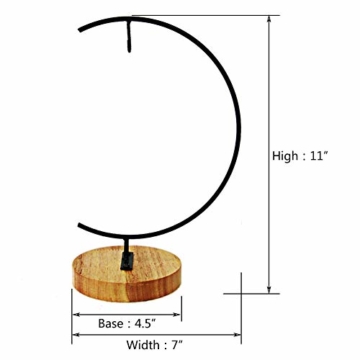 Fosinz Ornament Display Stand - Holz Eisen Hängende Stand Pflanzen Halter für hängende Glas Globe Air Plant Terrarium, Ball, Christbaumkugel & Home Wedding Dekoration (Wood 2 Pack) - 4