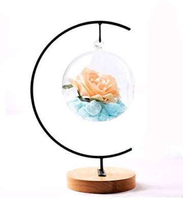 Fosinz Ornament Display Stand - Holz Eisen Hängende Stand Pflanzen Halter für hängende Glas Globe Air Plant Terrarium, Ball, Christbaumkugel & Home Wedding Dekoration (Wood 2 Pack) - 7