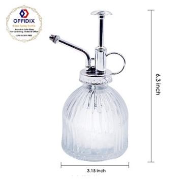 OFFIDIX Transparente Glas-Bewsserungs-Spray-Flasche, 6,5